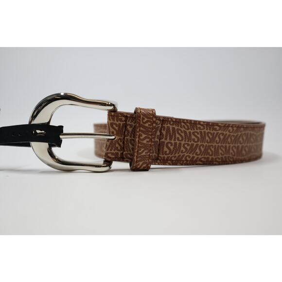 Steve Madden Brown and Light Brown SM Logo Belt Size M - Picture 2 of 3